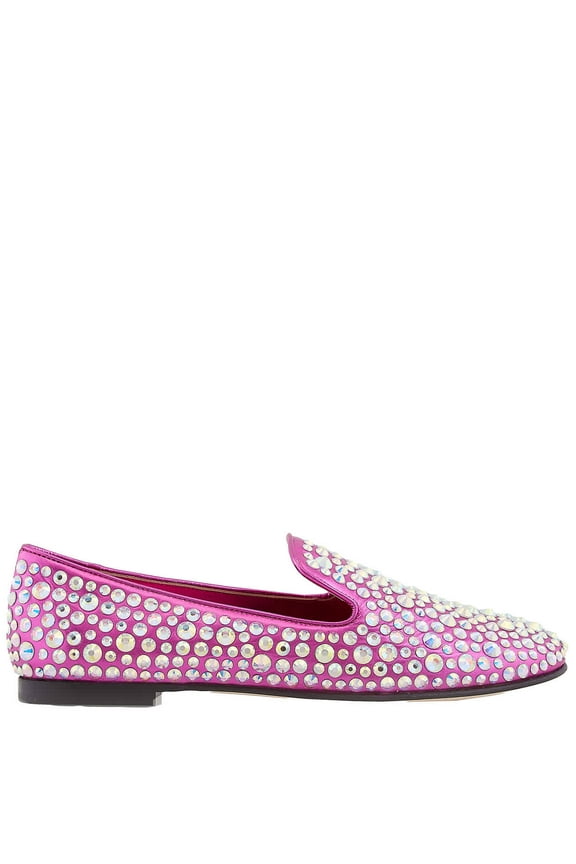 Pink Rhinestone Embellised Loafers, Brand Size 37 ( US Size 7 )