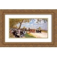 thumbnail image 1 of Giuseppe de Nittis 2x Matted 24x16 Gold Ornate Framed Art Print 'Return from the Races', 1 of 2
