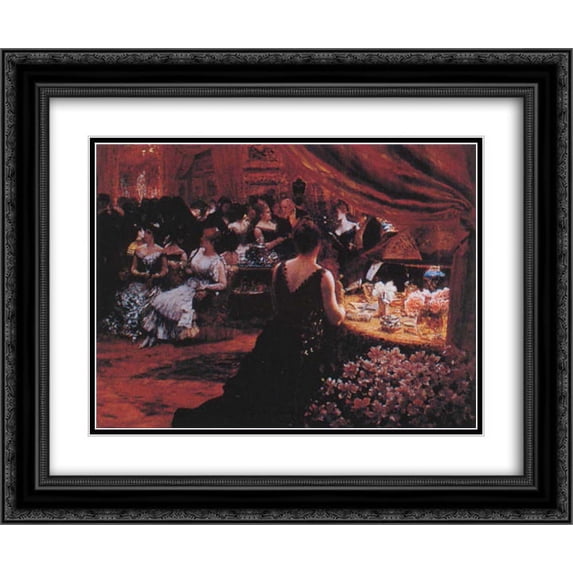 Giuseppe de Nittis 2x Matted 24x20 Black Ornate Framed Art Print 'The Salon of Princess Mathilde'
