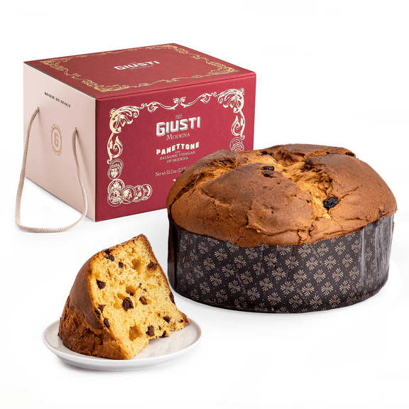 Giusti Fresh Panettone Italian Cake Bread – Handmade With Balsamic Vinegar of Modena, Traditional Christmas Cake Made in Italy, Holiday Panettone Italian Bread - Pack of 1