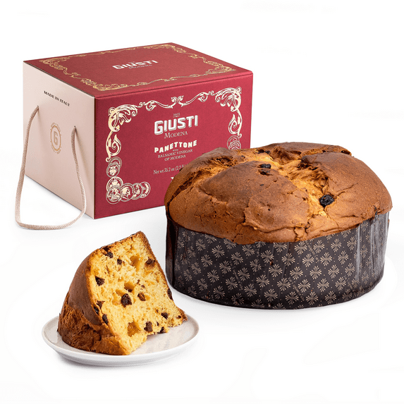 Giusti Fresh Panettone Italian Cake Bread – Handmade With Balsamic Vinegar of Modena, Traditional Christmas Cake Made in Italy, Holiday Panettone Italian Bread - Pack of 1