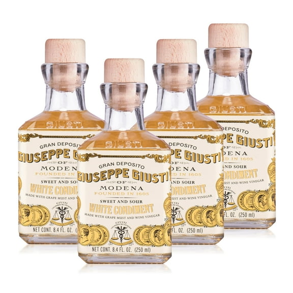 Giusti White Balsamic Vinegar Dressing Condiment for Cooking and Finishing Dishes such as Salads, Vegetables, or Fish. Made in Italy with Balsamic Vinegar of Modena 8.45 fl oz (250 ml) - Pack of