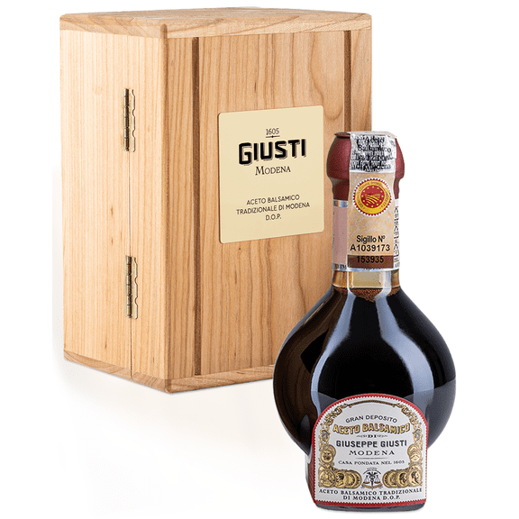 Giusti Traditional Aged Balsamic Vinegar of Modena DOP  12 Years, Affinato Aceto Balsamico Tradizionale di Modena, Made in Italy Gift Set With Wooden Box  3.4 fl oz (100 ml) - Pack of 1