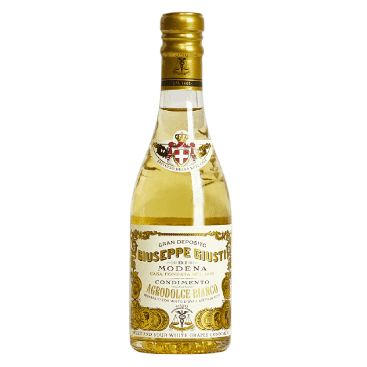 Giusti White Vinegar Dressing – A White Condiment for Cooking and Finishing Dishes such as Salads, Vegetables, or Fish. Made in Italy with Balsamic Vinegar of Modena – 8.45 fl oz (250 ml) - Pack of 1