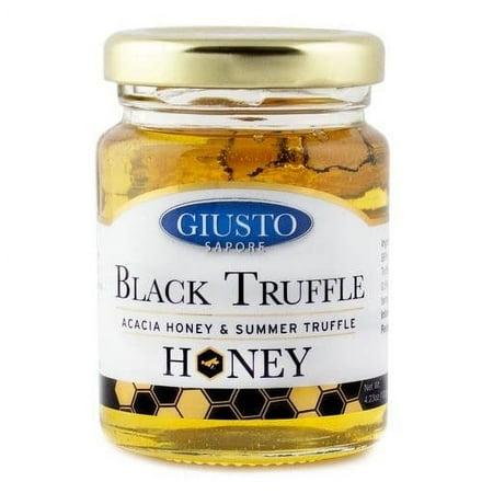 Giusto Sapore Italian Black Truffle Acacia Honey - Imported from Italy - Gourmet Condiment - 4.23 oz