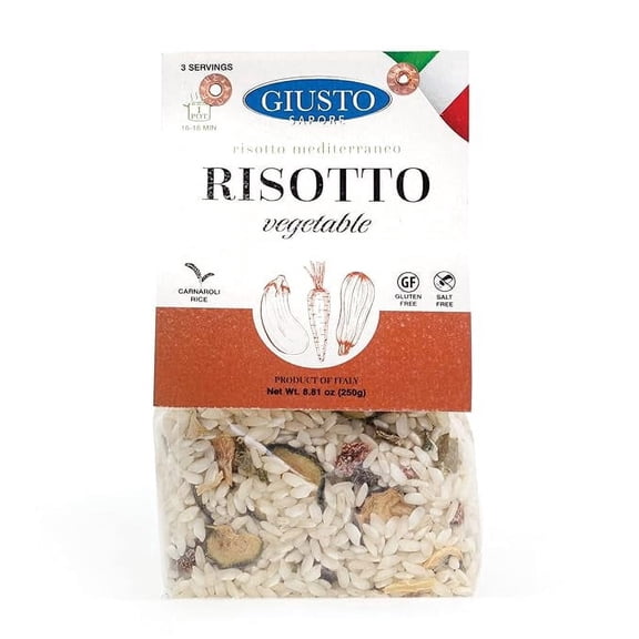 Giusto Sapore Vegetable Risotto, Italian Carnaroli Rice, Gluten Free, 8.81 oz
