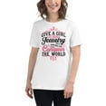 thumbnail image 1 of "Give A Girl The Right Jewelry And She Can Conquer The World" Quote Relaxed T-Shirt, 1 of 11