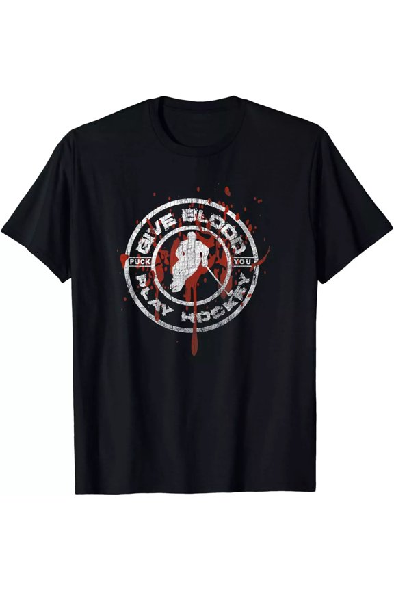 Give Blood Play Hockey Ice Hockey Player T-Shirt