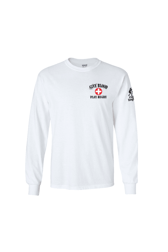 Give Blood Play Rugby LS T-Shirt - White / Medium