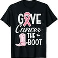 thumbnail image 1 of Give Breast Cancer The Boot Pink Ribbon Awareness Women T-Shirt, 1 of 3