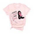 thumbnail image 1 of Give Cancer The Boot Breast Cancer Awareness Month T-Shirt, Crewneck, Soft Pink, Large, 1 of 4
