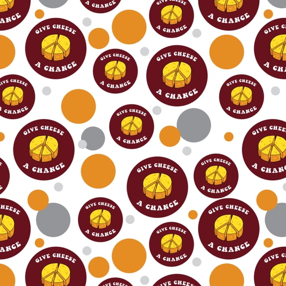 Give Cheese a Chance Peace Symbol Funny Humor Premium Gift Wrap Wrapping Paper Roll