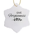 thumbnail image 1 of 3drose, Give Forgiveness Bible Inspirational Design, 3 inch Snowflake Porcelain Ornament, 1 of 7