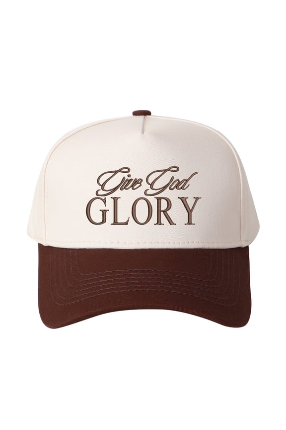 Give God GLORY Letter Embroidered Color Block Trucker Hat Unisex Adjustable Cotton Breathable Fashion Cap for Travel Daily Wear