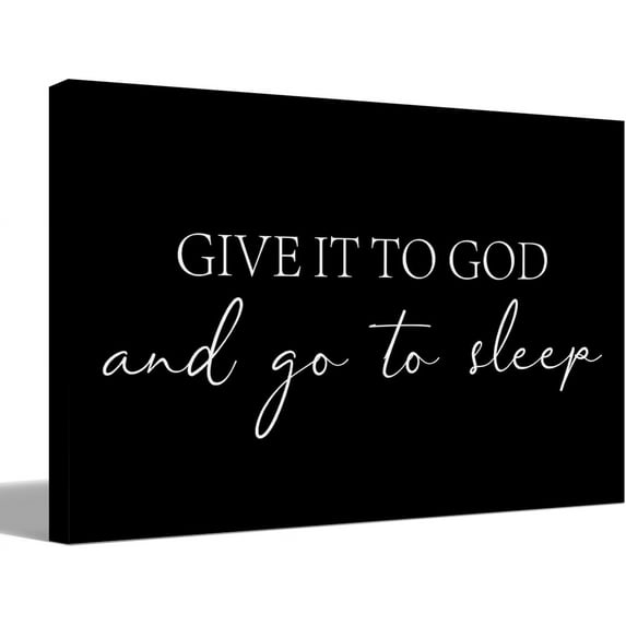Give It to God and Go to Sleep Decor Wall Art Prints,Religious Decor,Wall Decor Above Bed for bedroom Aesthetic And Minimalist Wall Art for Living Room Bedroom 11x14 Inch