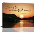 thumbnail image 1 of Give It To God And Go To Sleep Sign Wall Art Lake Mountain Pictures Wall Decor Christian Canvas Prints Posters Framed Artwork Paintings Home Decorations for Kitchen Living Room Bedroom 16"x12", 1 of 6