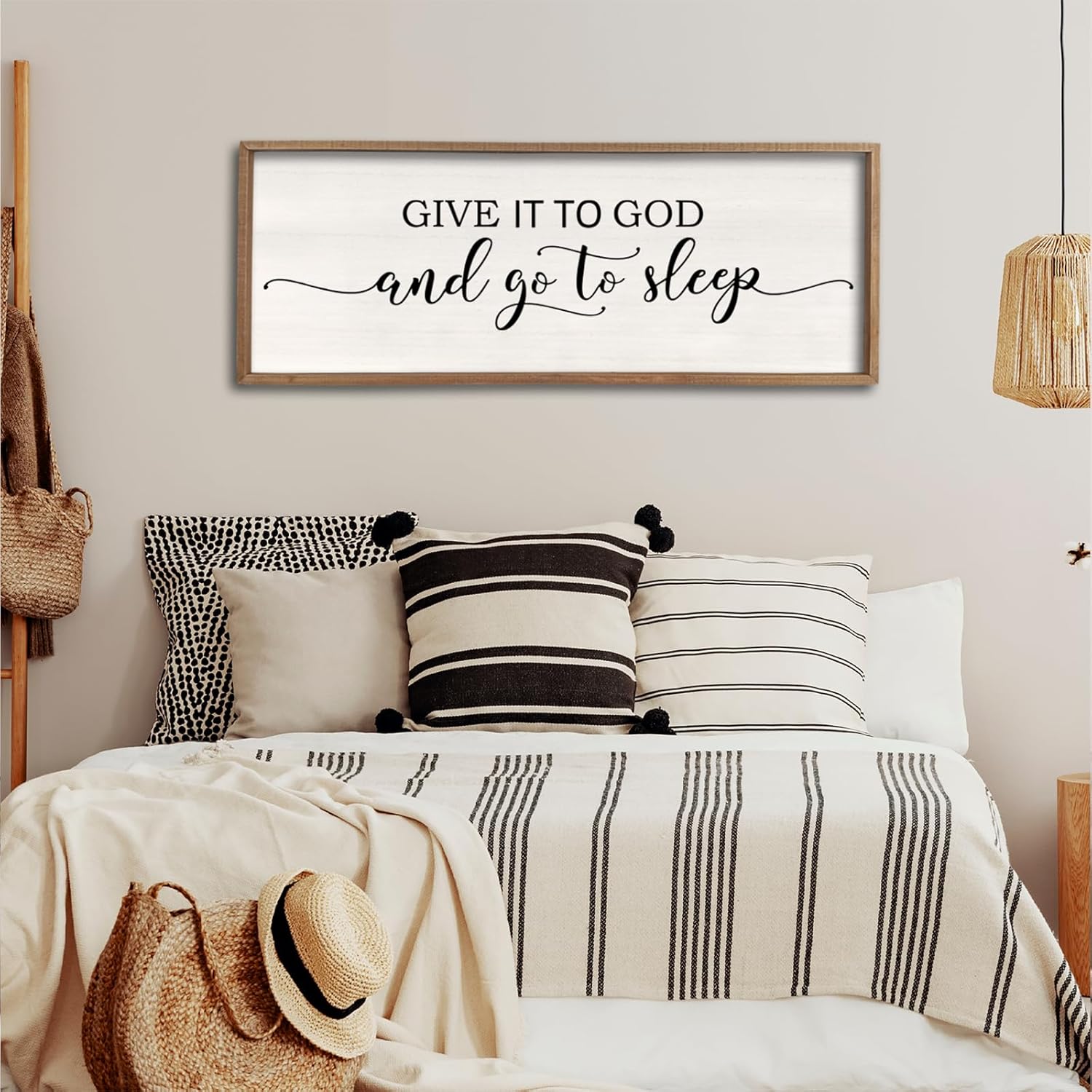 Upgrade Your 16x48 Inches 'Give it to God and Go to Sleep' (Style 2) Canvas To 20x60 Inches main image 0