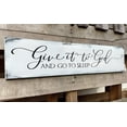 thumbnail image 1 of Give It to God and Go to Sleep Wooden Sign Farmhouse Bedroom Wall Decor Above Bed Rustic Country Master Bedroom Hanging Decor Country Plaque 4x16 Inch, 1 of 6
