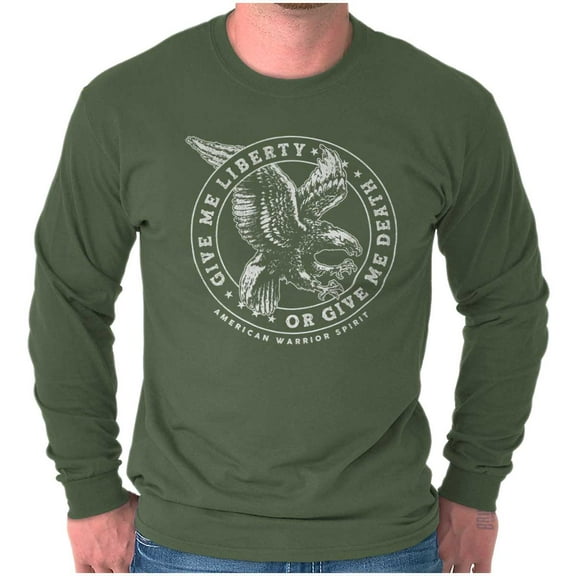 Give Liberty Freedom Patriotic Rights Plus Size Long Sleeve Graphic Tee Shirt Brisco Brands 2X