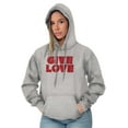 thumbnail image 1 of Give Love Heart Kindness Happiness Women Plus Size Graphic Pullover Hoodie Brisco Brands 3X, 1 of 2