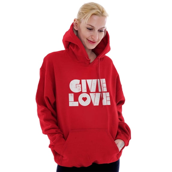 Give Love Heart Kindness Happiness Women Plus Size Hoodie Brisco Brands 5X