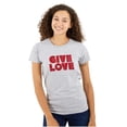 thumbnail image 1 of Give Love Heart Kindness Happiness Womens Fitted Plus Size Graphic Tee Brisco Brands 2X, 1 of 3