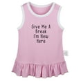 thumbnail image 1 of Give Me A Break I'm New Here Funny Dresses For Baby, Newborn Babies Skirts, Infant Princess Dress, 0-24M Kids Graphic Clothes (Pink Sleeveless Dresses, 0-6 Months), 1 of 4