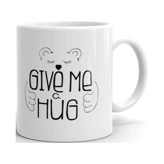 Give Me A Hug Valentines Anniversary Coffee Tea Ceramic Mug Office Work Cup Gift 15 oz