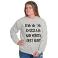 thumbnail image 1 of Give Me Chocolate Hurt Nobody Women Plus Size Crewneck Sweatshirt Brisco Brands 4X, 1 of 5