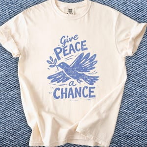Give Peace A Chance Shirt, Vintage Dove Graphic Tee, Unisexs
