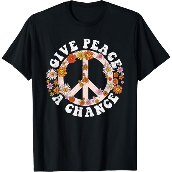 Give Peace a Chance - Hippie T-ShirtMen and women, Black T-shirt, size: Extra large