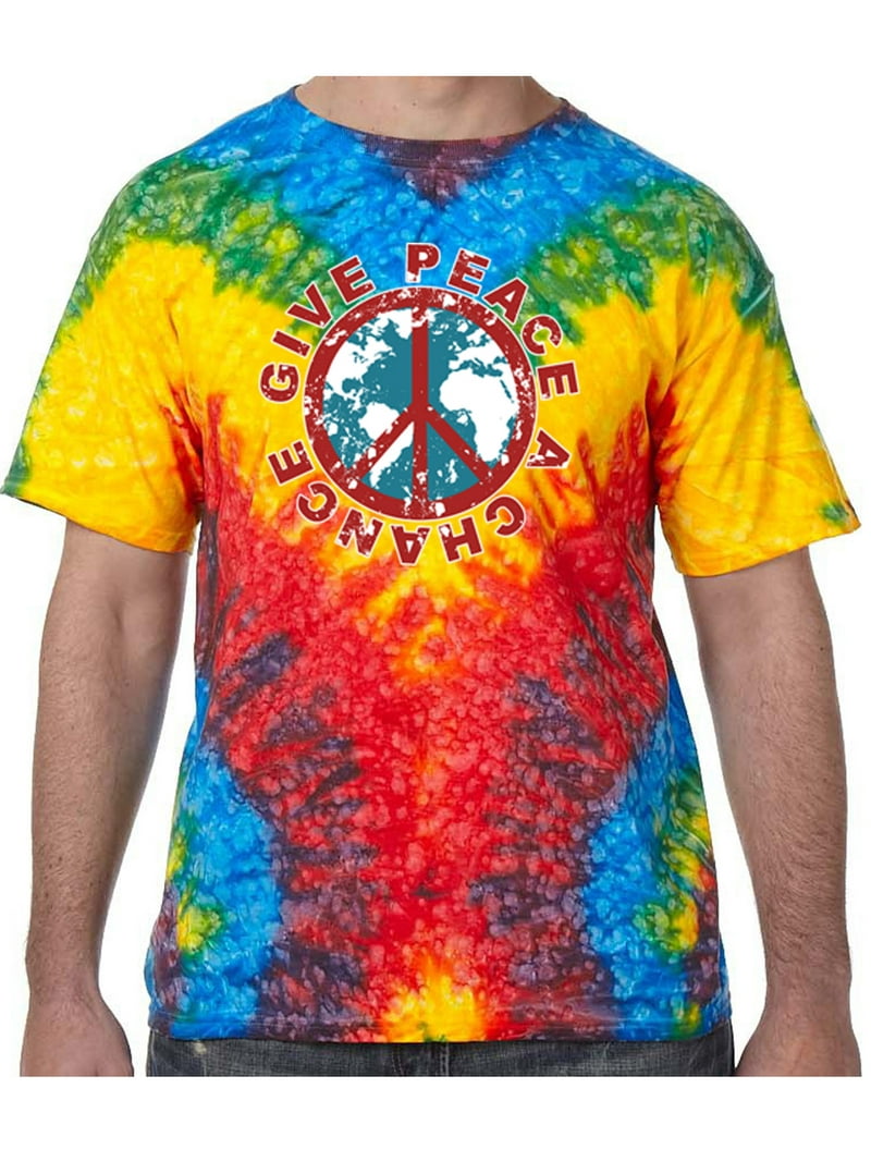 Give Peace a Chance Peace Sign Psychedelic Tie Dye Tee Shirt