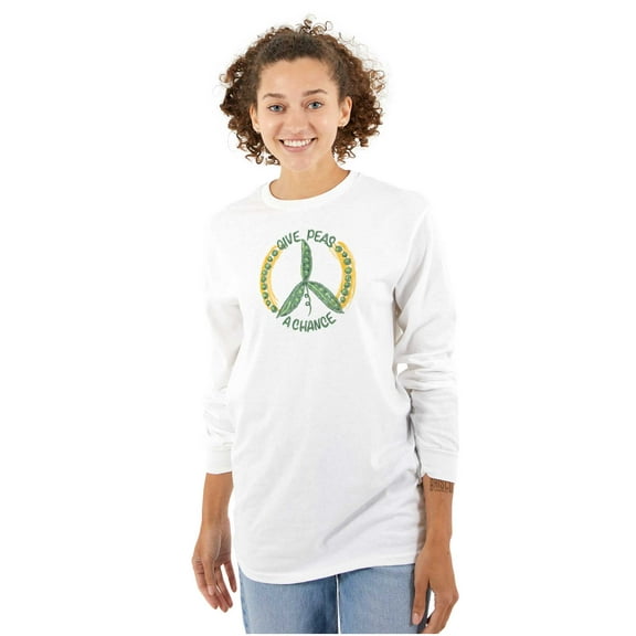 Give Peas A Chance Home Hobby Gardener Women's Long Sleeve T Shirt Brisco Brands S