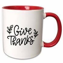 3drose, Give Thanks, 11oz Two-tone Red Mug