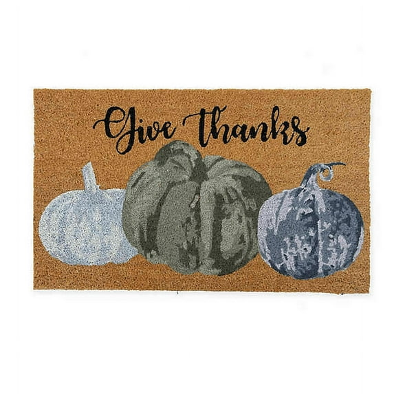 "Give Thanks" 18" x 30" Coir Door Mat