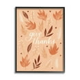 thumbnail image 1 of Give Thanks Autumnal Leaves Holiday Graphic Art Black Framed Art Print Wall Art, 1 of 7