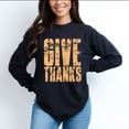 thumbnail image 1 of Give Thanks Block Distressed - Women's Garment Dyed Long Sleeve Graphic T-Shirt, 1 of 11