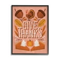 thumbnail image 1 of Give Thanks Botanical Pumpkin Desserts Holiday Graphic Art Black Framed Art Print Wall Art, 1 of 8