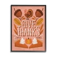thumbnail image 1 of Give Thanks Botanical Pumpkin Desserts Holiday Graphic Art Black Framed Art Print Wall Art, 1 of 7