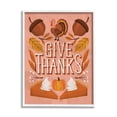 thumbnail image 1 of Give Thanks Botanical Pumpkin Desserts Holiday Graphic Art White Framed Art Print Wall Art, 1 of 7