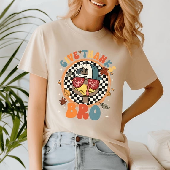Give Thanks Bro Cute Turkey Thankful Shirt, Thanksgiving Shirt,Turkey Tee, Holiday Gift, Happy Thanksgiving Tshirt, Turkey Day, Family Gobble ,Pumpkin Season