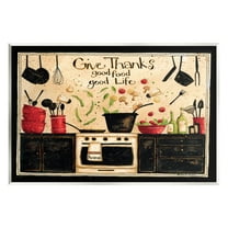 Give Thanks Good Food Phrase Food & Beverage Graphic Art Unframed Art Print Wall Art