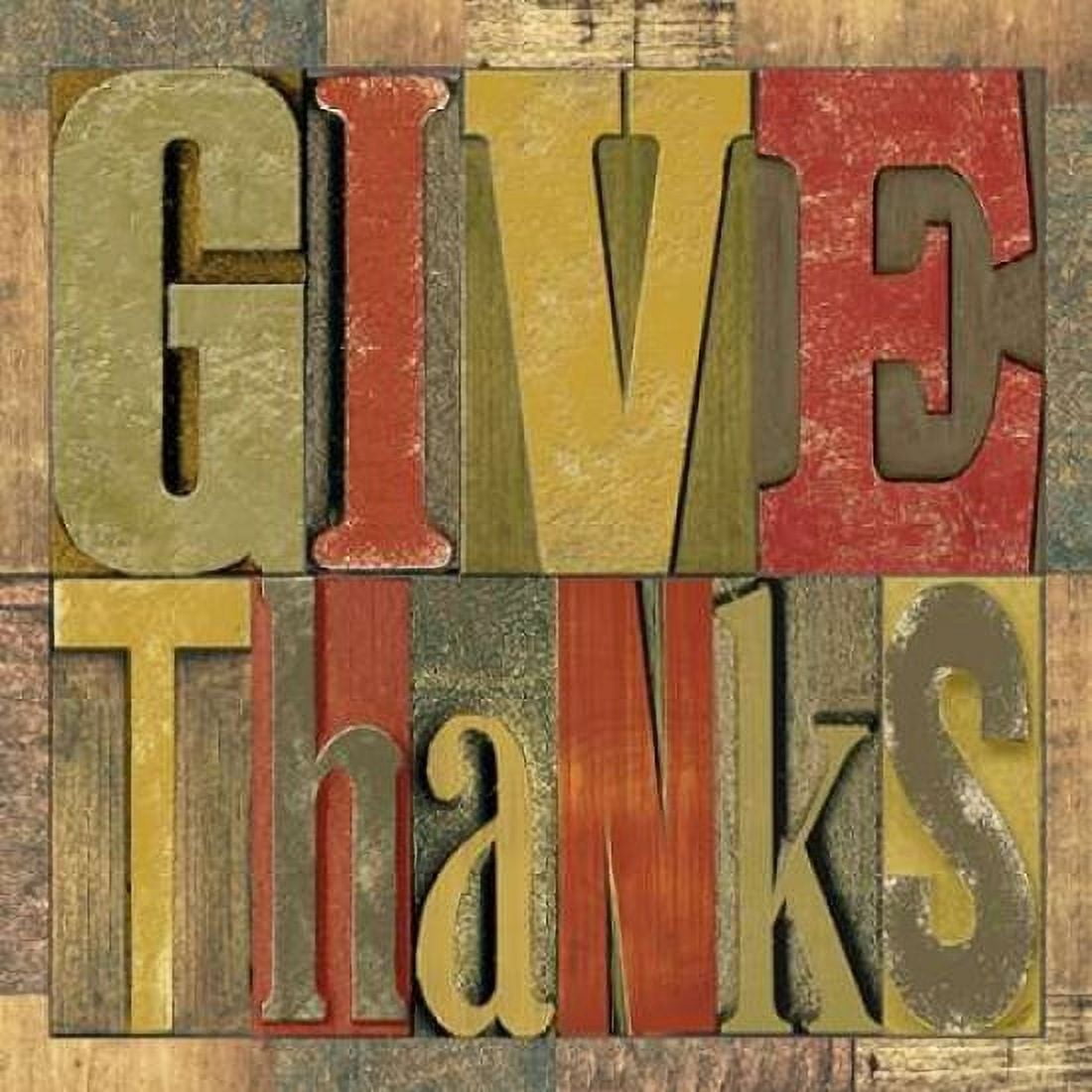 Give Thanks Printer Block Canvas Art - Tara Reed (24 x 24)