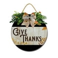 thumbnail image 1 of Give Thanks Sign Farmhouse Wood Sign Front Porch Decor Rustic Wooden Sign Wall Decor Hanging Wooden Decorations with Bow-Knot for Home Porch Wall Door, 12 x 12 inch, 1 of 5