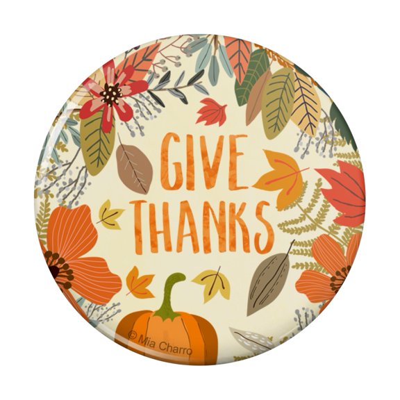 Give Thanks Thanksgiving Pumpkins Pinback Button Pin