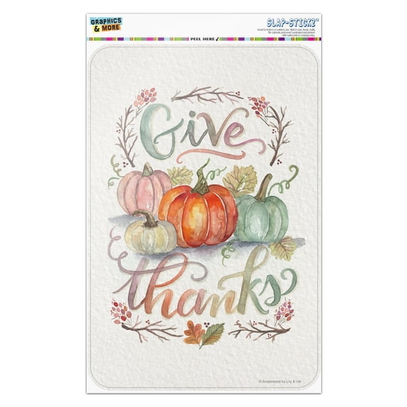 Give Thanks Watercolor Pumpkins Thanksgiving Home Business Office Sign