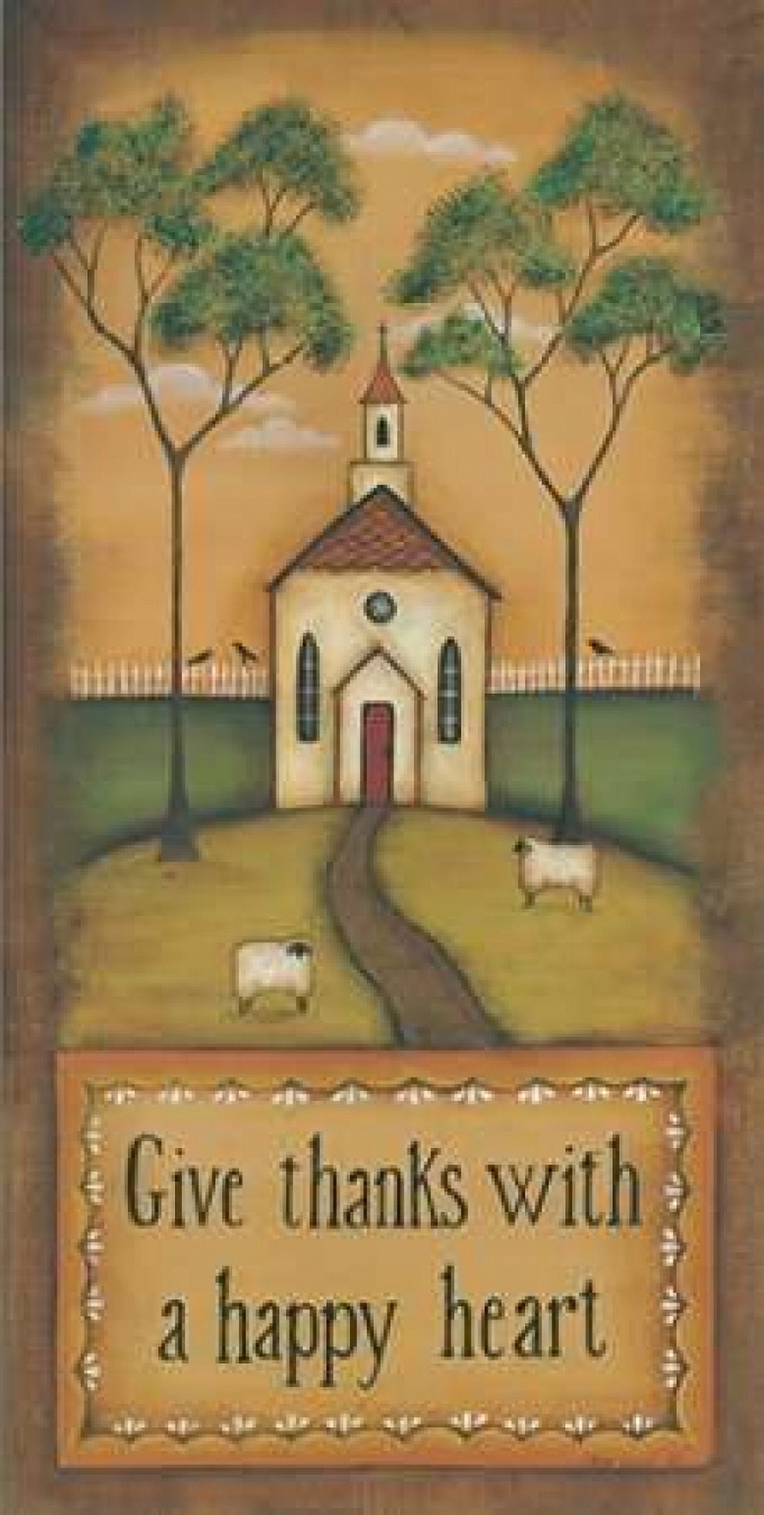 Give Thanks With a Happy Heart Canvas Art - Kim Lewis (24 x 48)