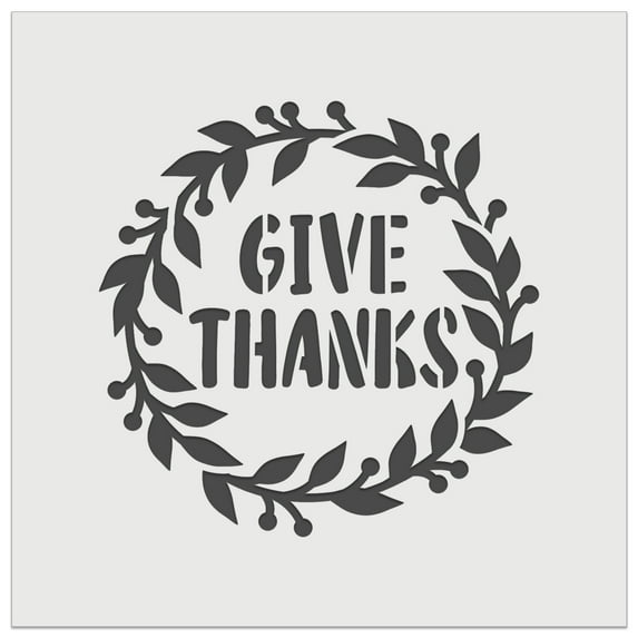 Give Thanks Wreath DIY Cookie Wall Craft Stencil - 11.5 Inch