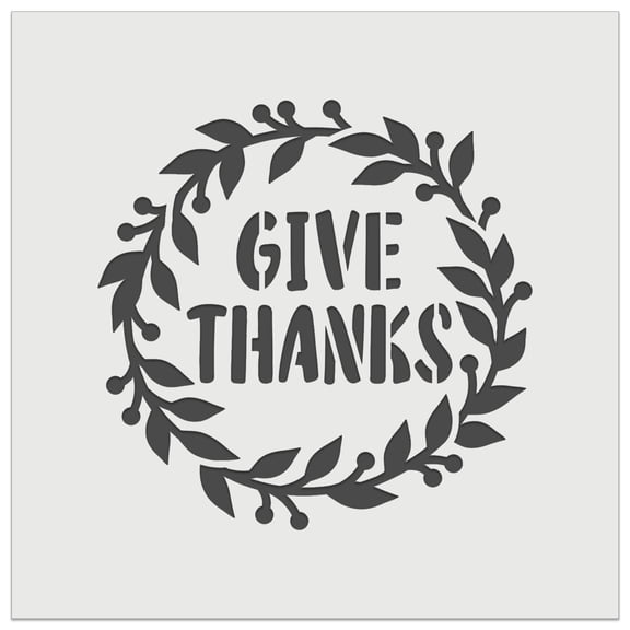 Give Thanks Wreath DIY Cookie Wall Craft Stencil - 5.5 Inch