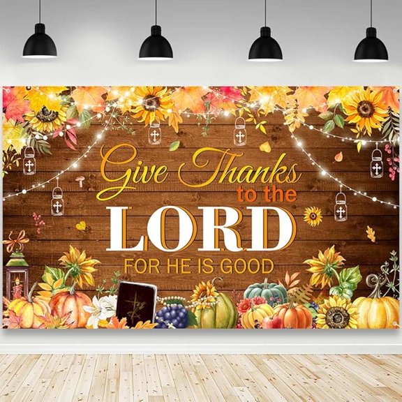 Give Thanks to The Lord Groovy Backdrop for He is Good Photography Background Autumn Harvest Thanksgiving Party Decorations Photo Studio Props